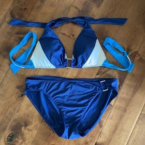 Navy and Aqua Lauren Bikini, size 14